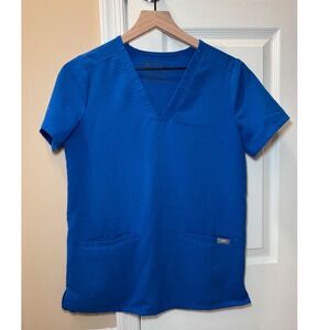 FIGS Scrub Top Womens XS Royal Blue Pockets Nursing Healthcare Medical